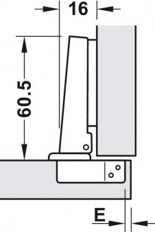 Стандартная петля METALLA A G1 110° полувнешняя без доводчика, эконом
