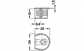 Корпус стяжки RAFIX 20, для толщины 16 мм, белый, D=12.7 мм